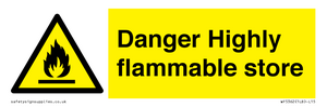 Danger Highly flammable store sign